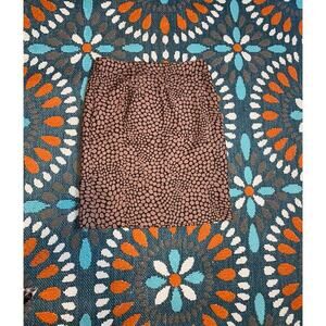 LOFT Silk Blend Dot Print Pencil Skirt Size 4 Brown Pink Lined